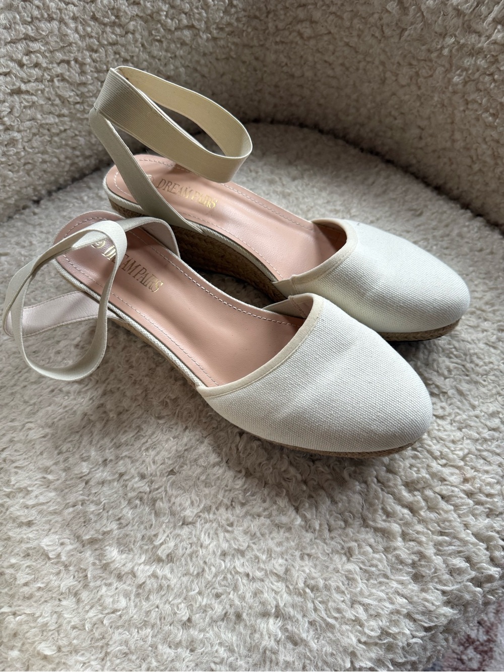 Dream Pairs Cream Women's Espadrille Wedge Sandals